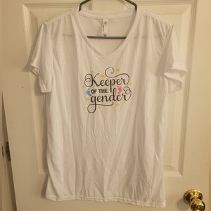 Sublivie White Gender Reveal Graphic Tshirt Top